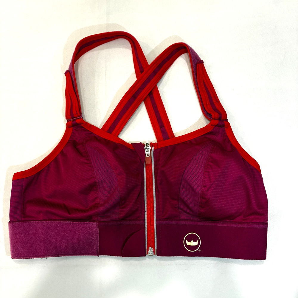 SHEFIT Women's Sport Bra Style110002 Size M Red, Magenta, and Gold